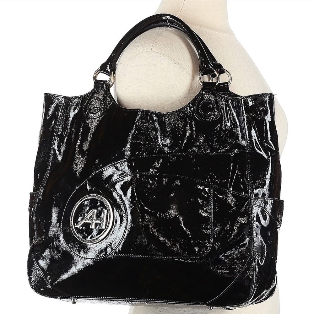 Pre-loved Designer Anya Hindmarsh Black Tote Bag.